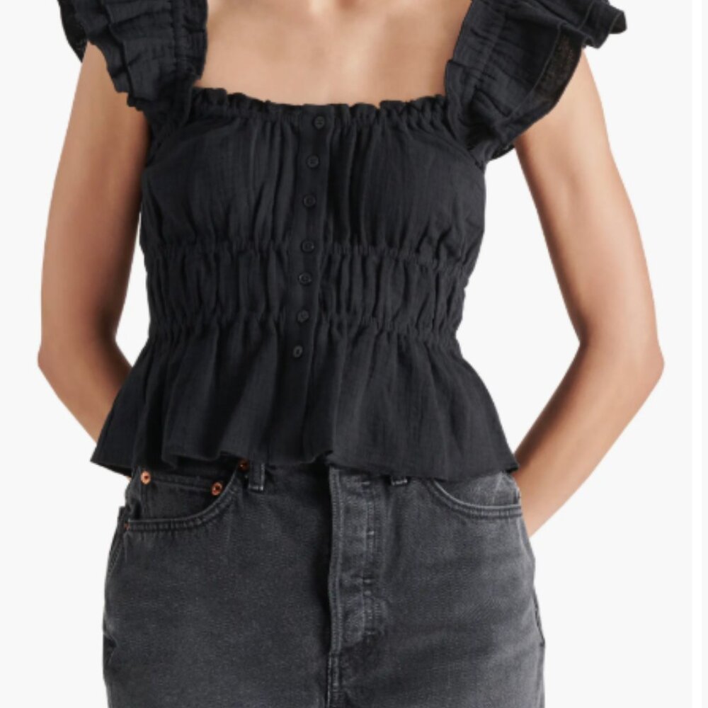 Peplum Flutter Sleeve Blouse - image 1